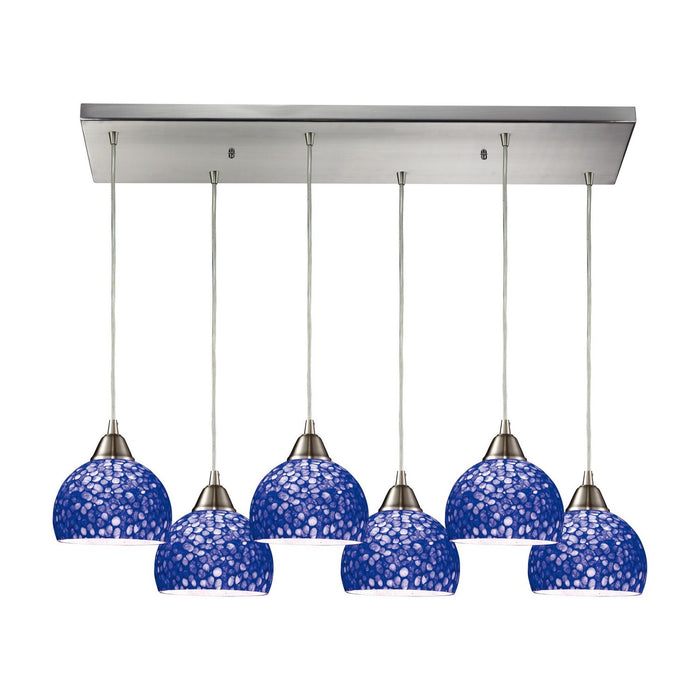 ELK Home 10143/6RC-PB Six Light Pendant, Satin Nickel