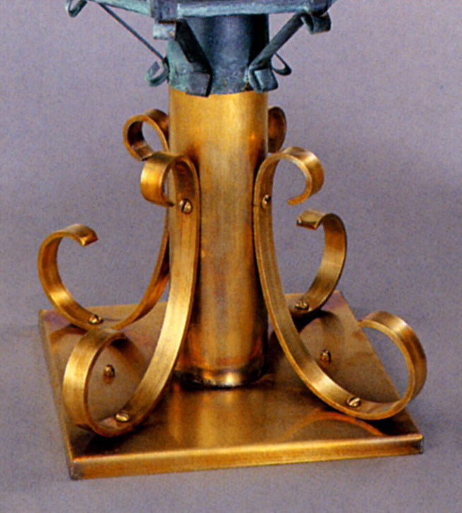 Genie House 0010SPMAB Scroll Piermount, Antique Brass