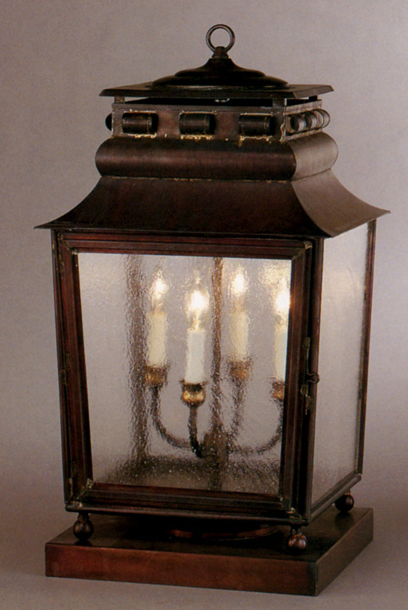 Genie House 3252PIERDBS Four Light Pier Mount, Dark Brass
