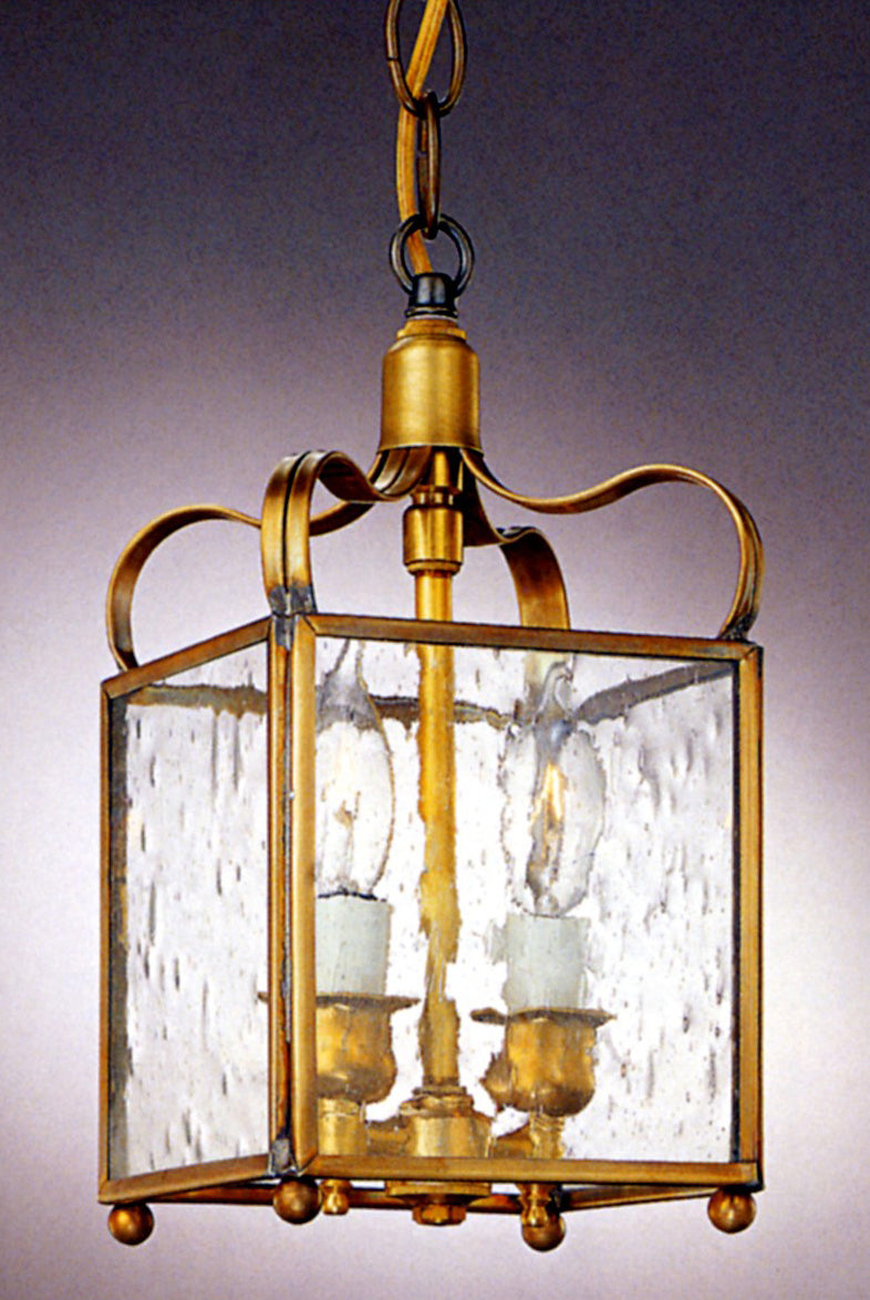 Genie House 13303ABSS Two Light Pendant, Antique Brass