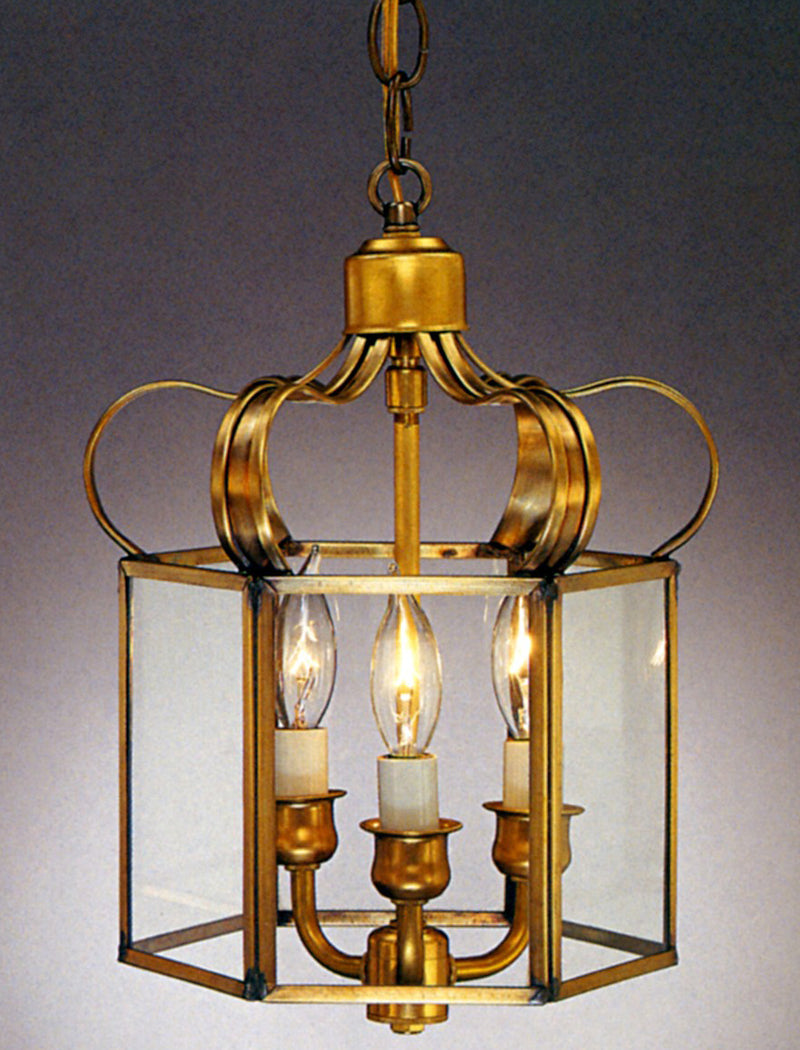 Genie House 13703ABC Three Light Pendant, Antique Brass