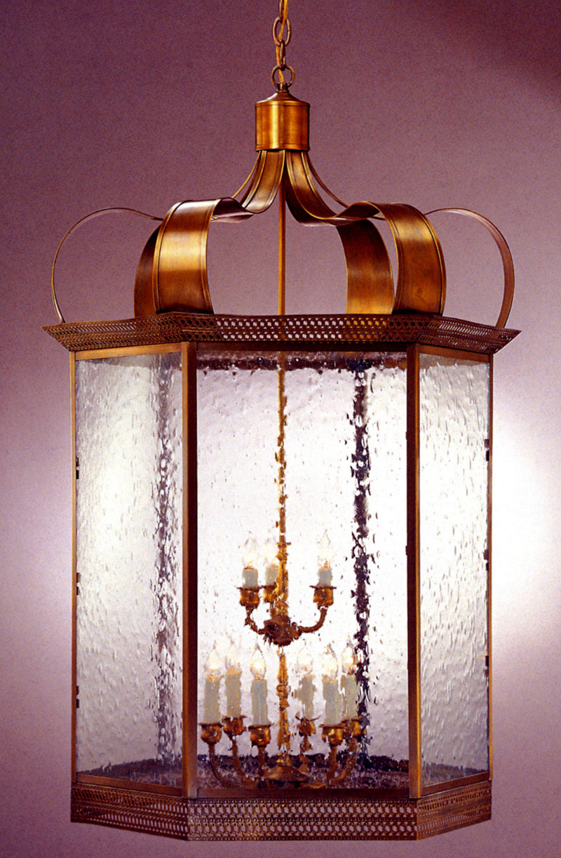 Genie House 13863ABSS Nine Light Pendant, Antique Brass