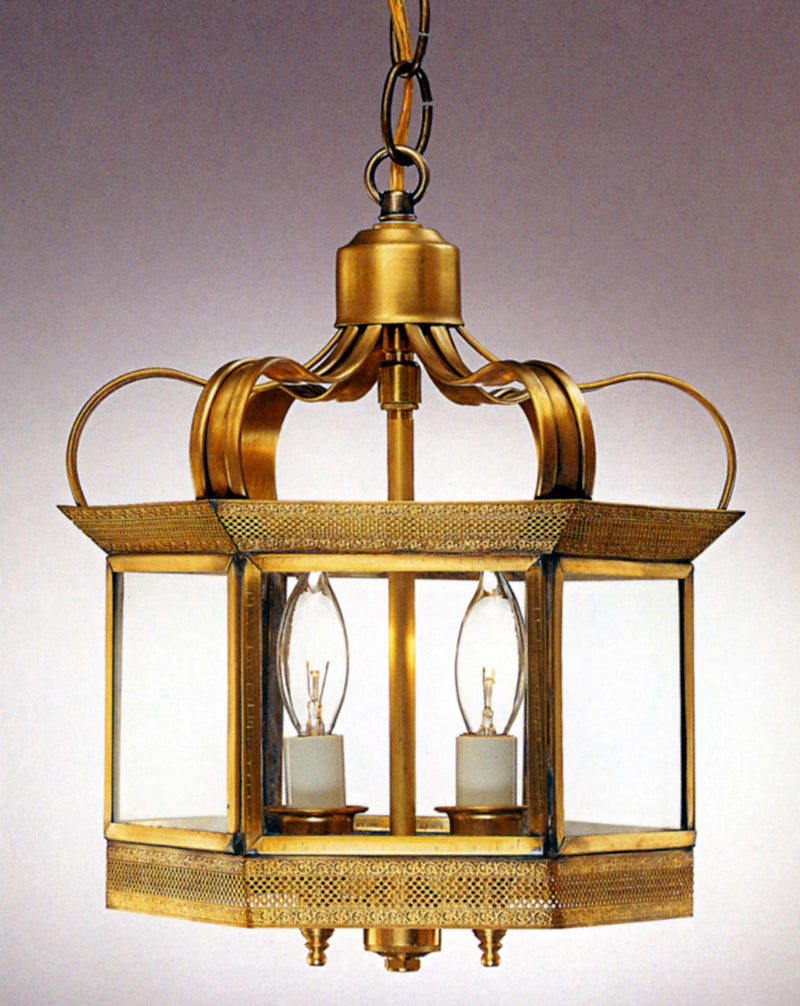 Genie House 13913ABC Two Light Pendant, Antique Brass
