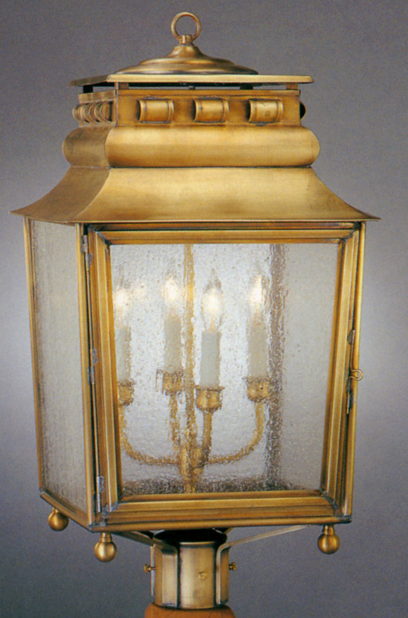 Genie House 32522ABS Four Light Post Mount, Antique Brass
