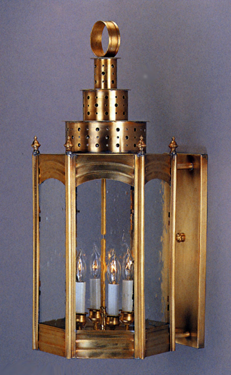 Genie House 37321ABSS Four Light Wall Mount, Antique Brass