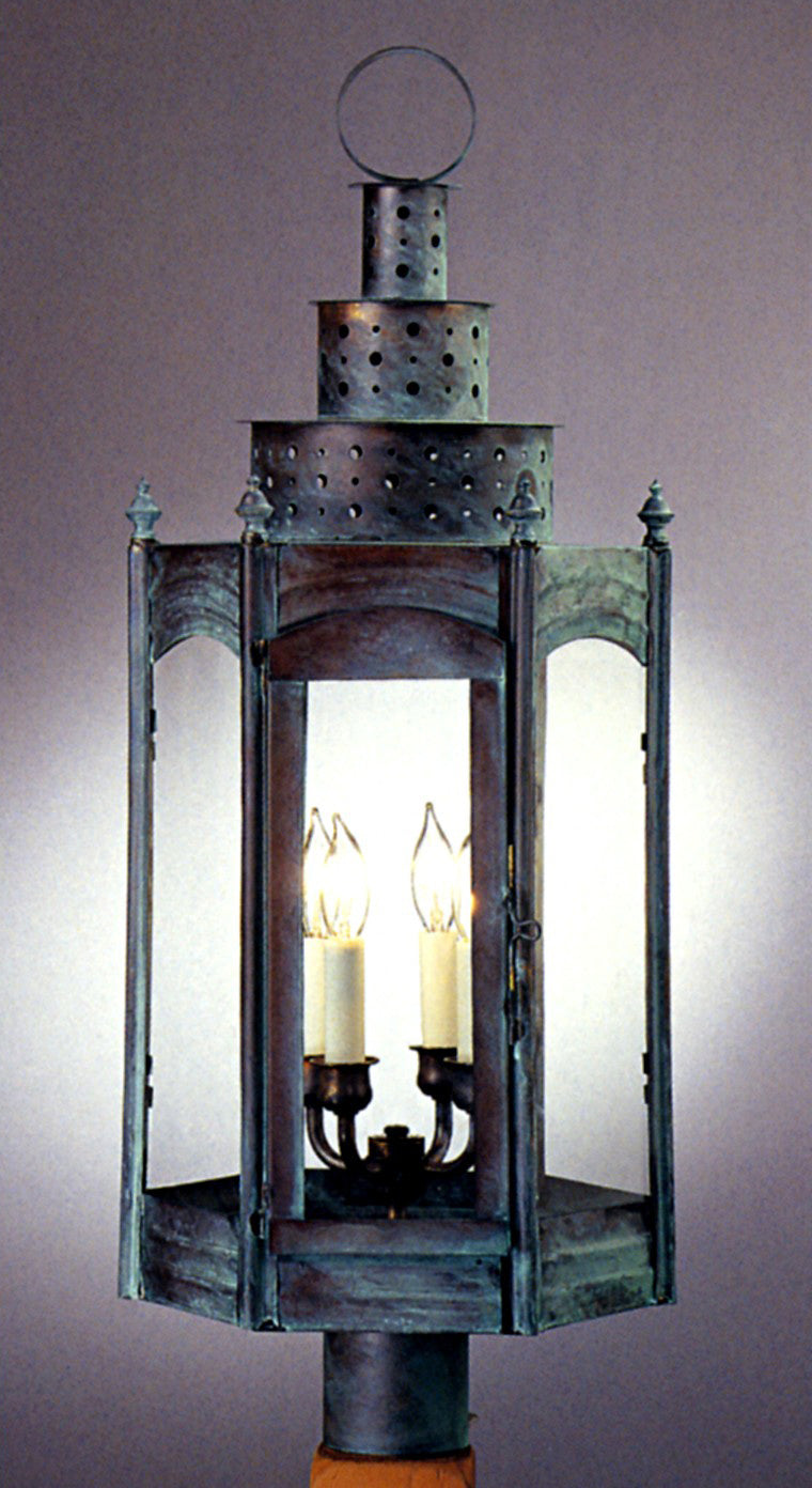 Genie House 37322VGC Four Light Post Mount, Verdi Green