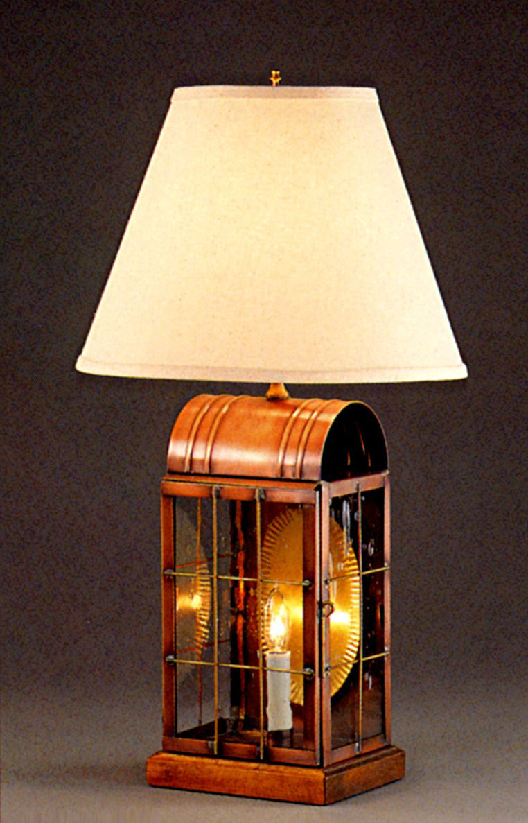 Genie House 39507ACSS Two Light Portable Lamp, Antique Copper