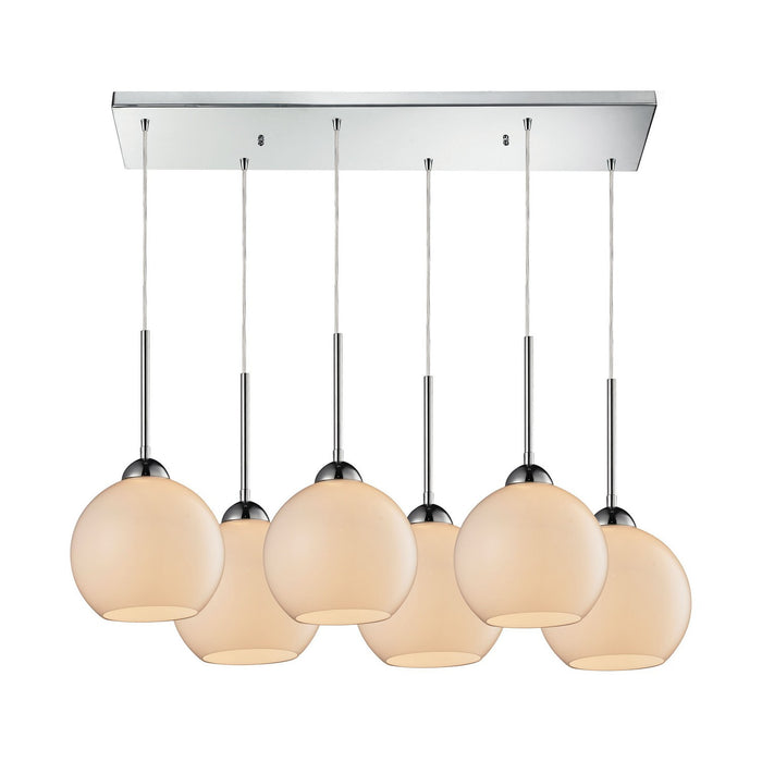 ELK Home 10240/6RC-WH Six Light Pendant, Polished Chrome