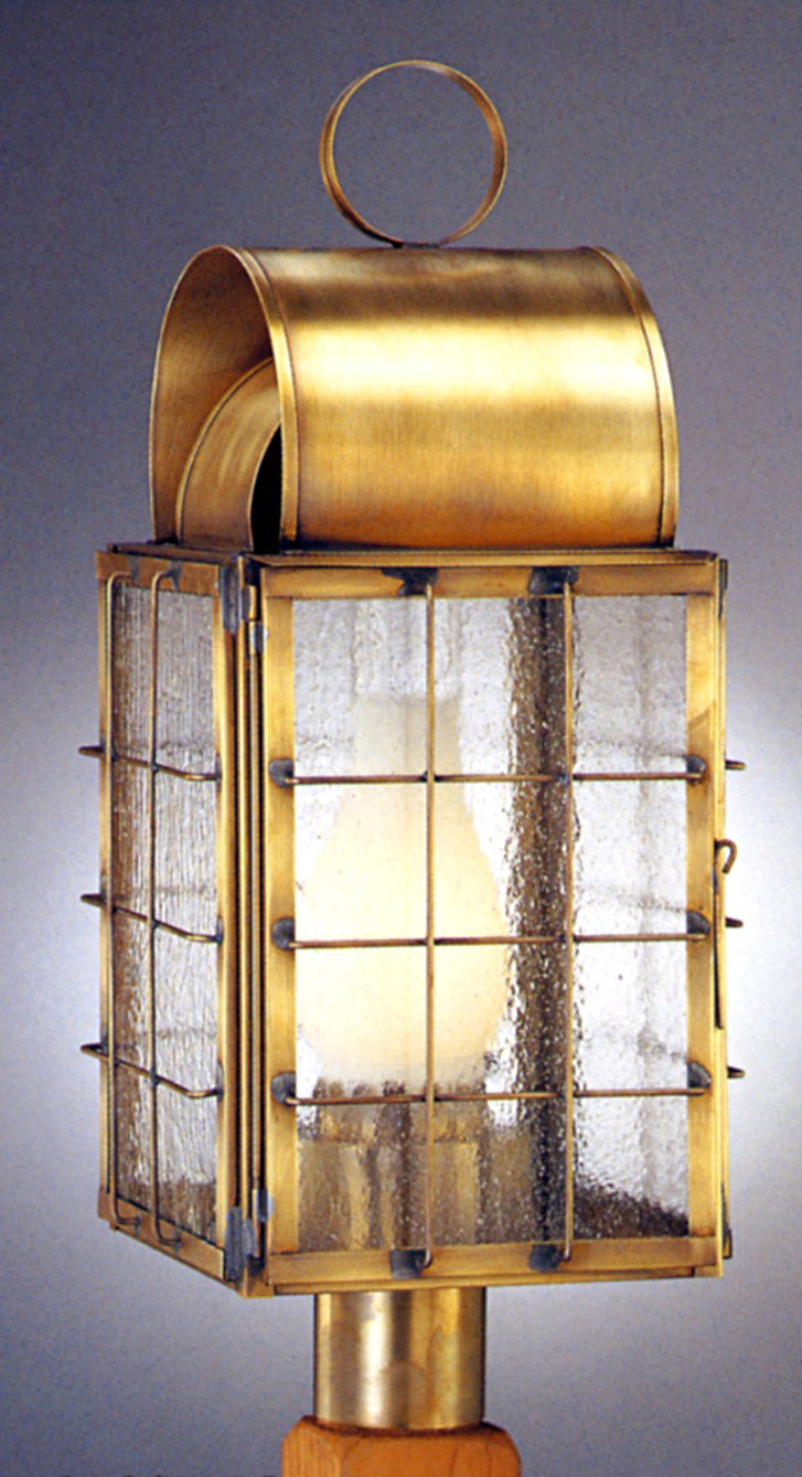 Genie House 40122ABS One Light Post Mount, Antique Brass