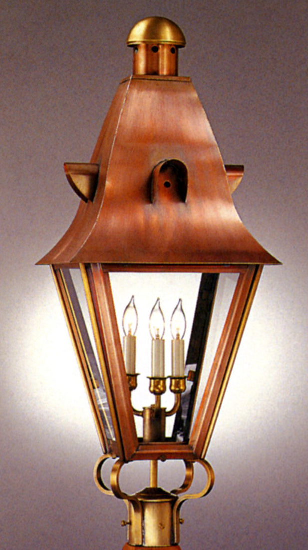 Genie House 43012ACC Three Light Post Mount, Antique Copper