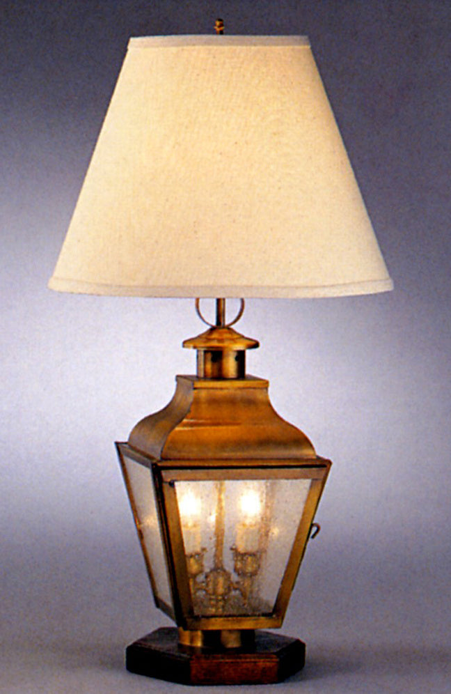 Genie House 45307ABS Three Light Portable Lamp, Antique Brass