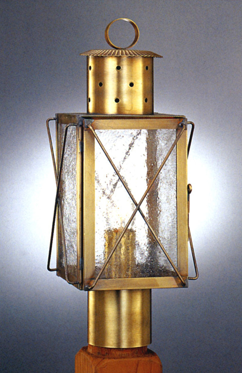 Genie House 50912ABS One Light Post Mount, Antique Brass