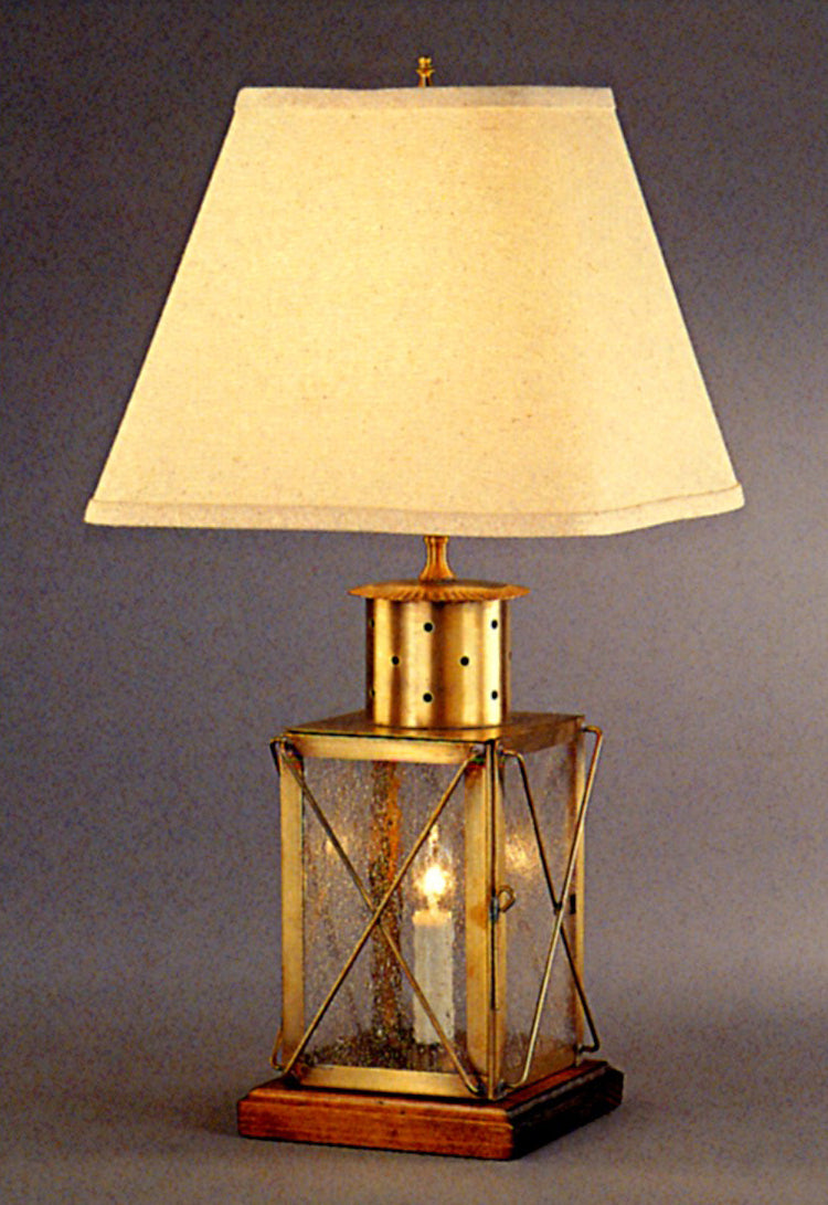 Genie House 50917ABS Two Light Portable Lamp, Antique Brass