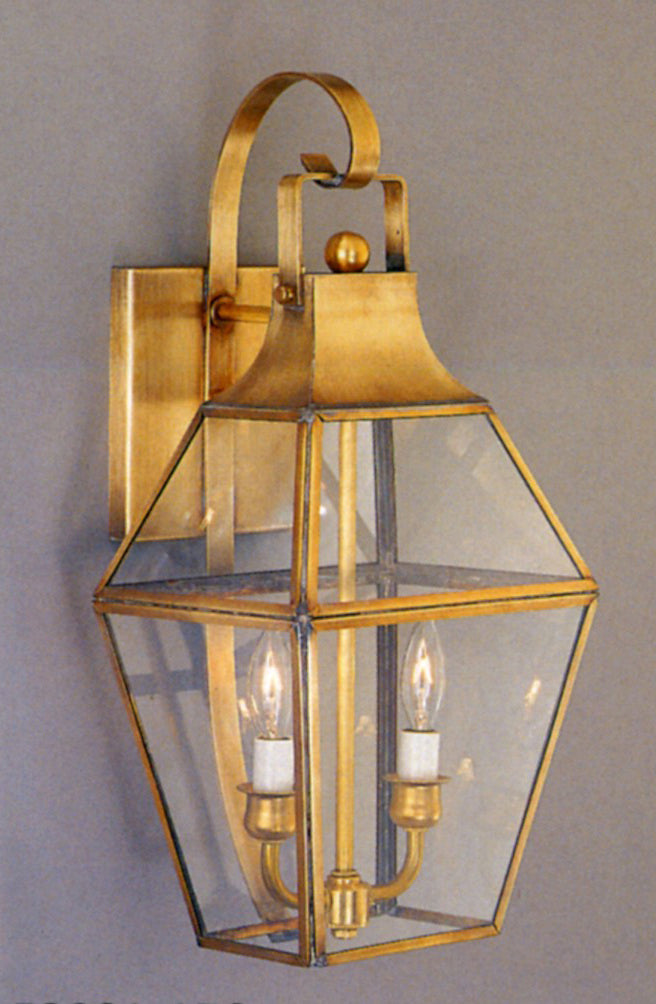 Genie House 53821ABC Two Light Wall Mount, Antique Brass
