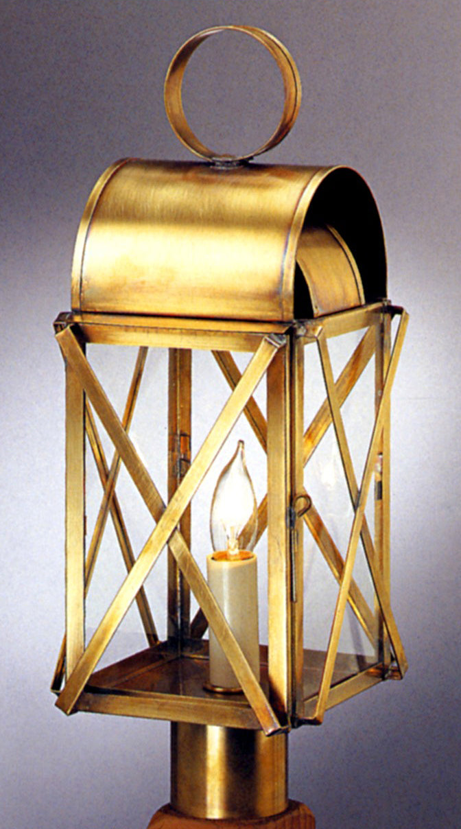 Genie House 57712ABC One Light Post Mount, Antique Brass