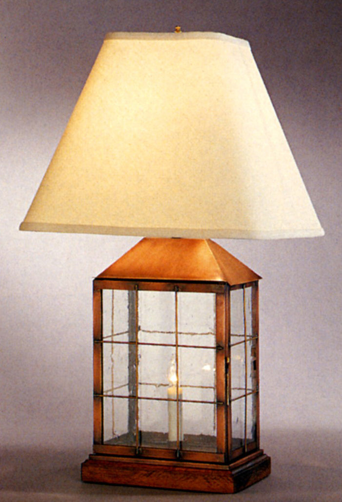 Genie House 59037ACSS Two Light Portable Lamp, Antique Copper