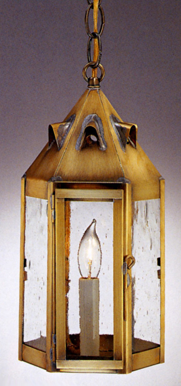 Genie House 68003ABSS One Light Pendant, Antique Brass