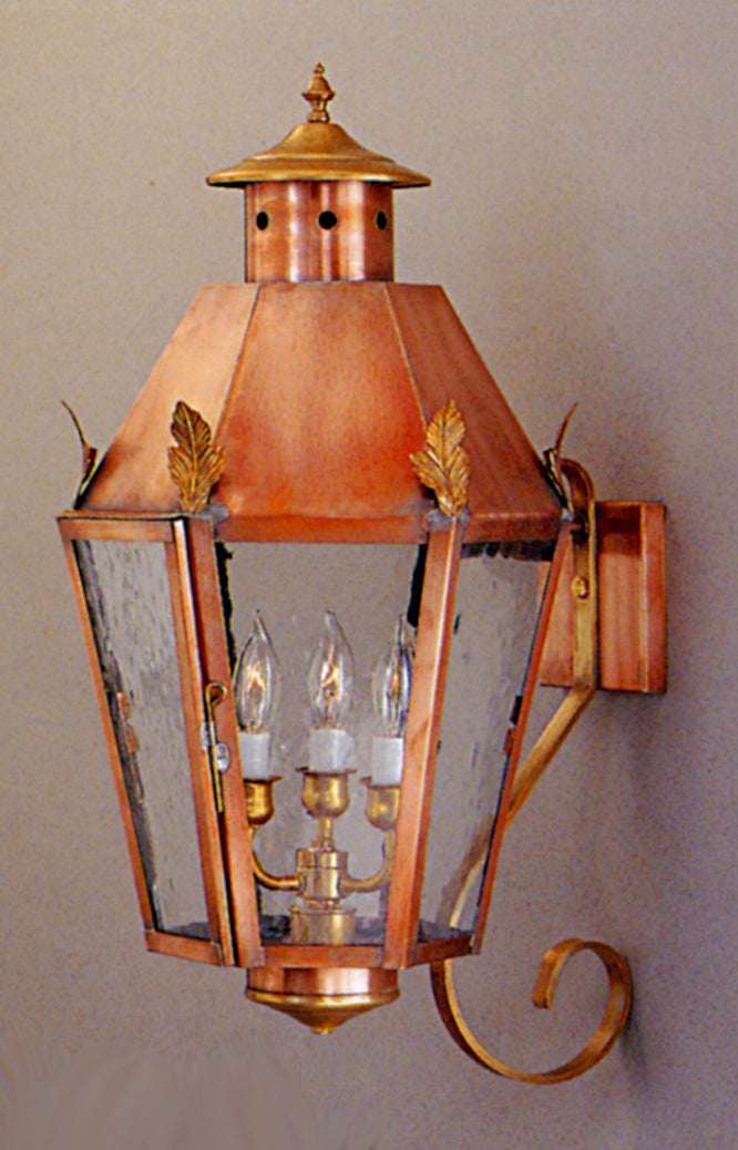 Genie House 68421ACSS Three Light Wall Mount, Antique Copper
