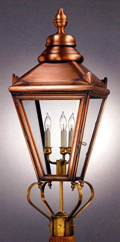 Genie House 82112ACC Three Light Post Mount, Antique Copper