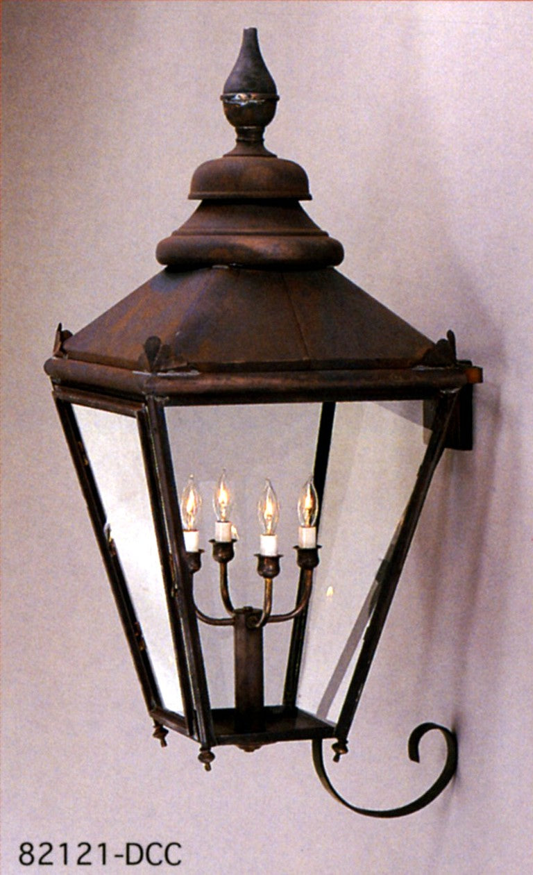 Genie House 82121DCC Four Light Wall Mount, Dark Copper