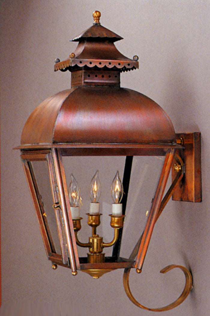 Genie House 85011ACC Three Light Wall Mount, Antique Copper