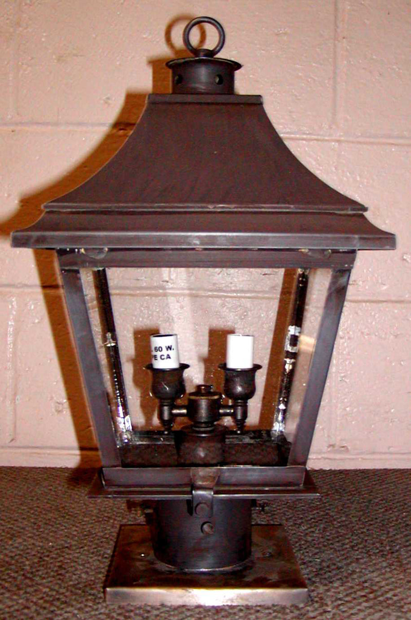 Genie House 88302DBC Two Light Post Mount, Dark Brass