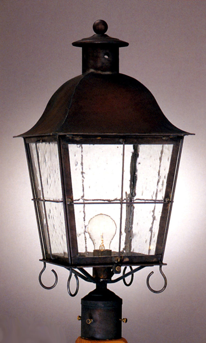 Genie House 89522DBSS One Light Post Mount, Dark Brass