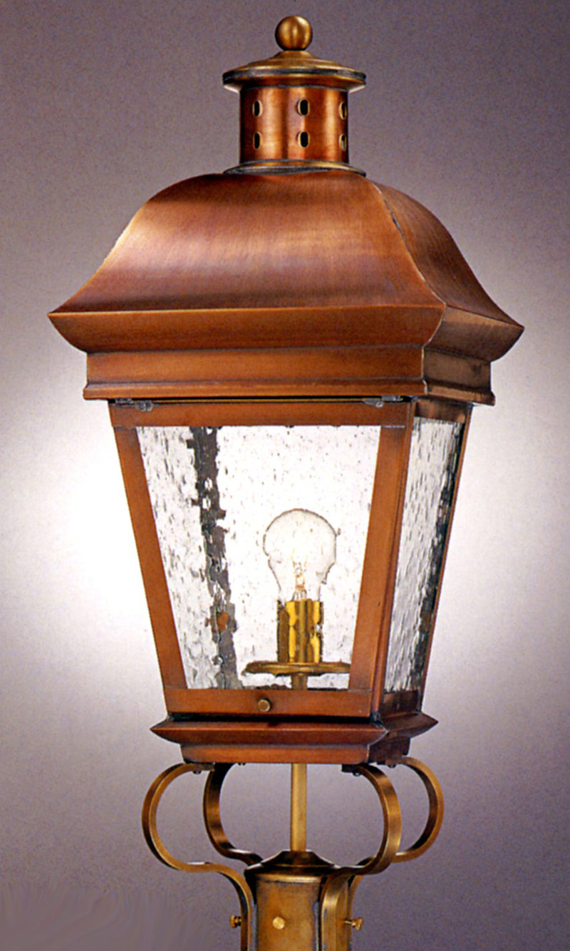 Genie House 89712ACSS One Light Post Mount, Antique Copper