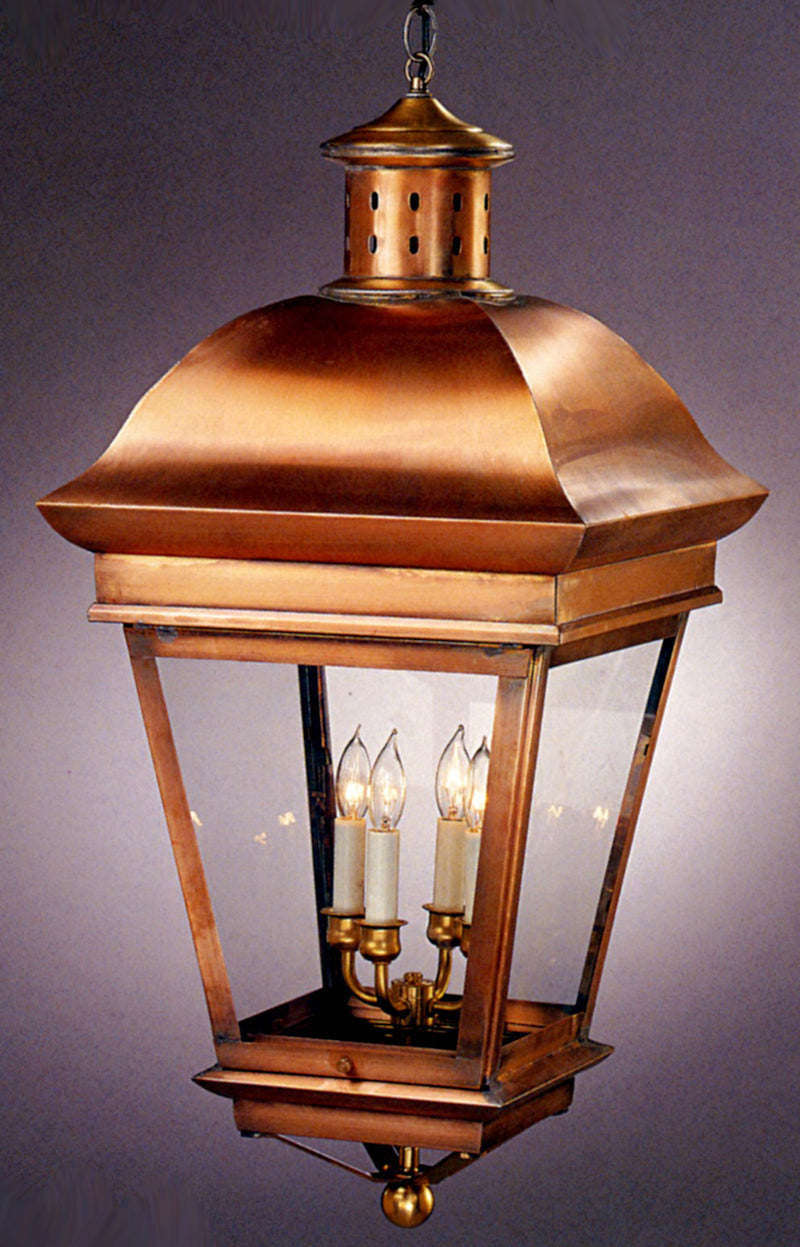 Genie House 89723ACC Four Light Pendant, Antique Copper