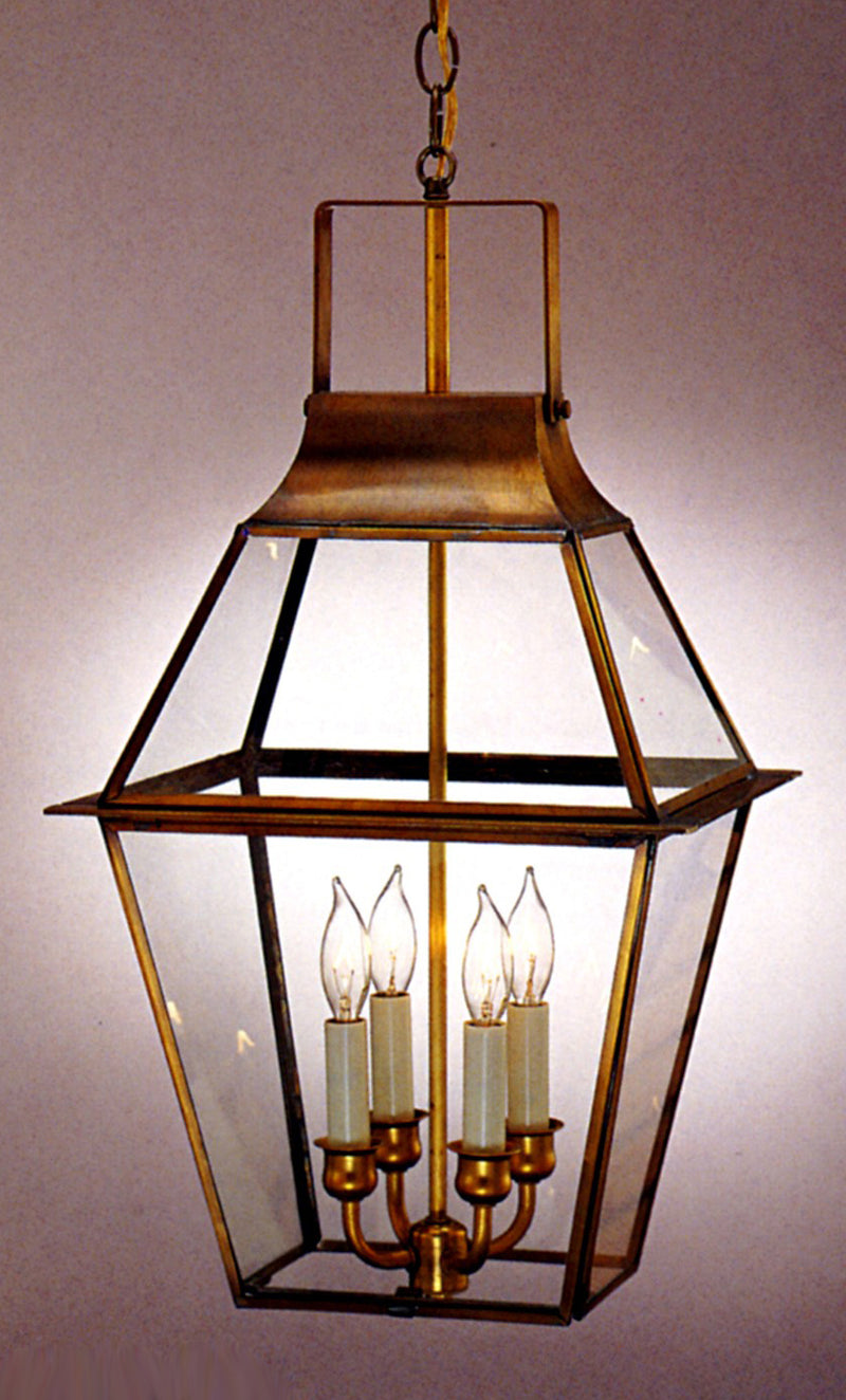 Genie House 90523ABC Four Light Pendant, Antique Brass