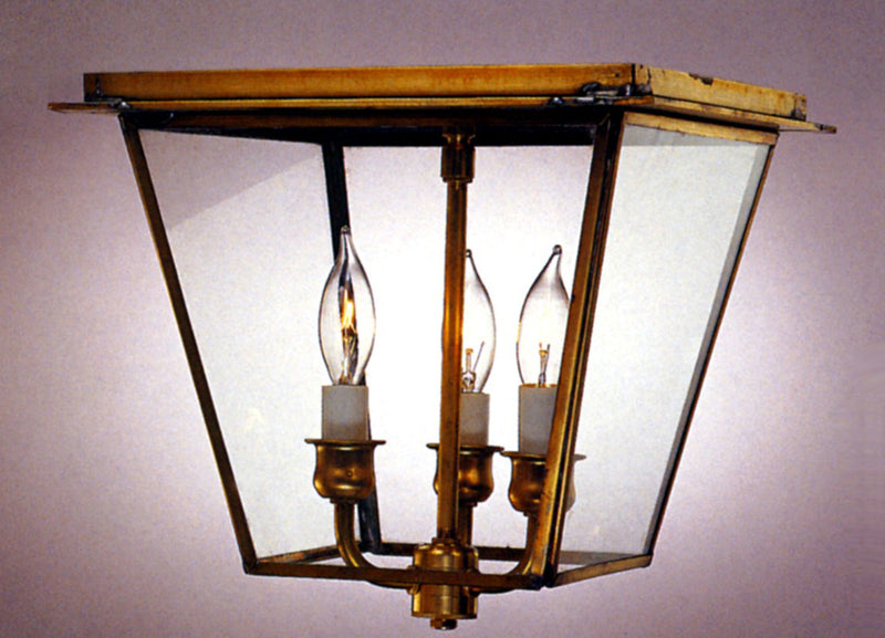 Genie House 91424ABC Three Light Flush Mount, Antique Brass