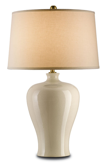 Currey and Company 6822 One Light Table Lamp, Cream Crackle