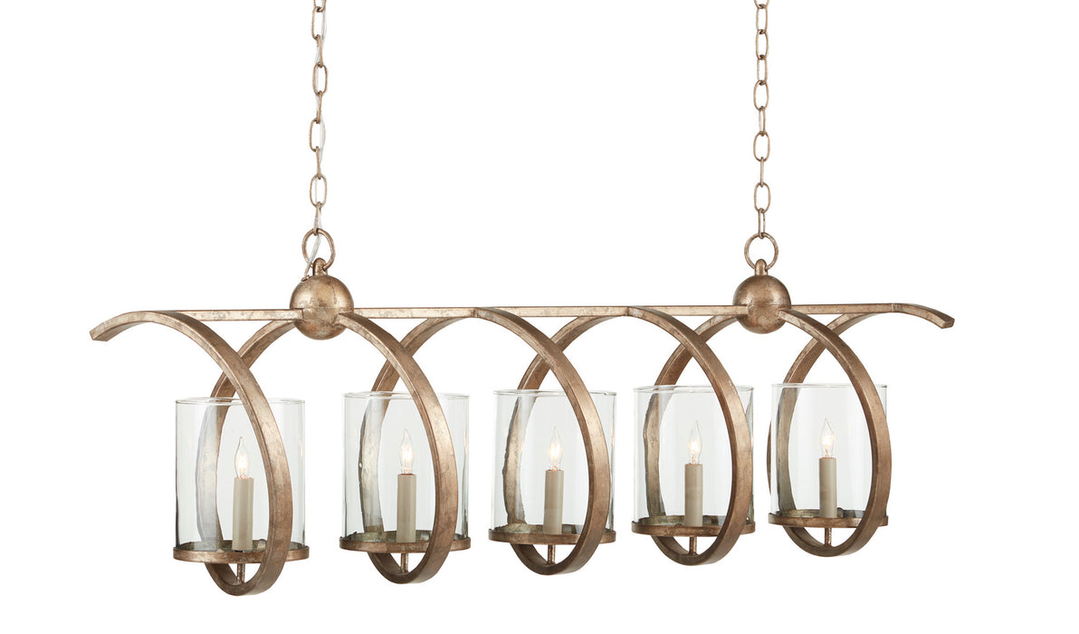Currey and Company 9915 Five Light Chandelier, Pyrite Bronze