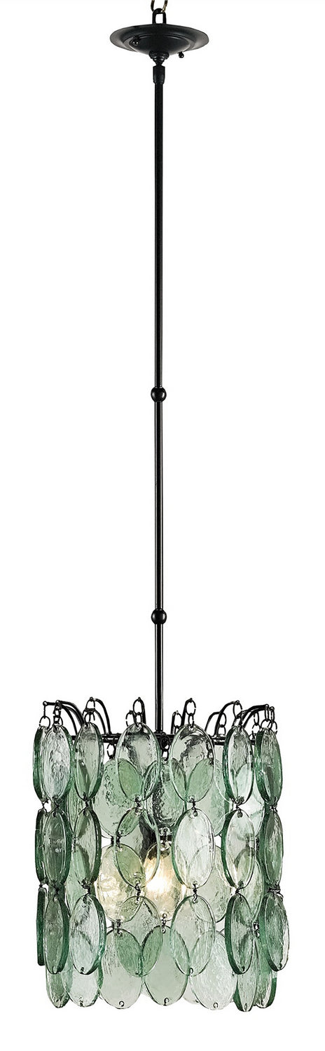 Currey and Company 9920 One Light Pendant, Satin Black