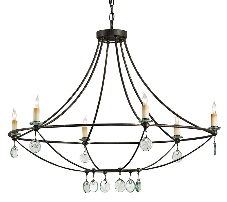 Currey and Company 9921 Six Light Chandelier, Mayfair