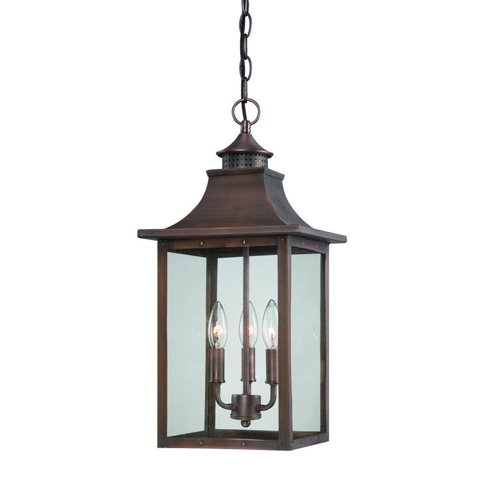 Acclaim Lighting 8316CP Three Light Hanging Lantern, Copper Patina