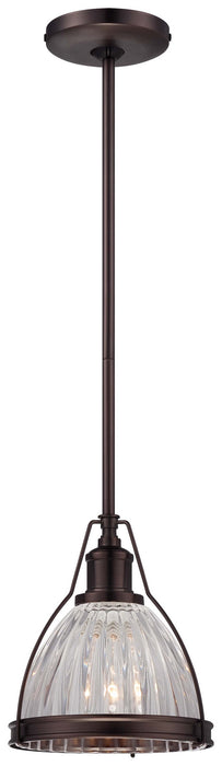 Minka-Lavery 2242-267C One Light Mini Pendant, Dark Brushed Bronze (Plated)