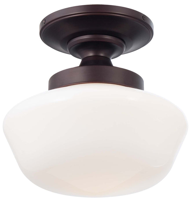 Minka-Lavery 2255-576 One Light Semi Flush Mount, Brushed Bronze