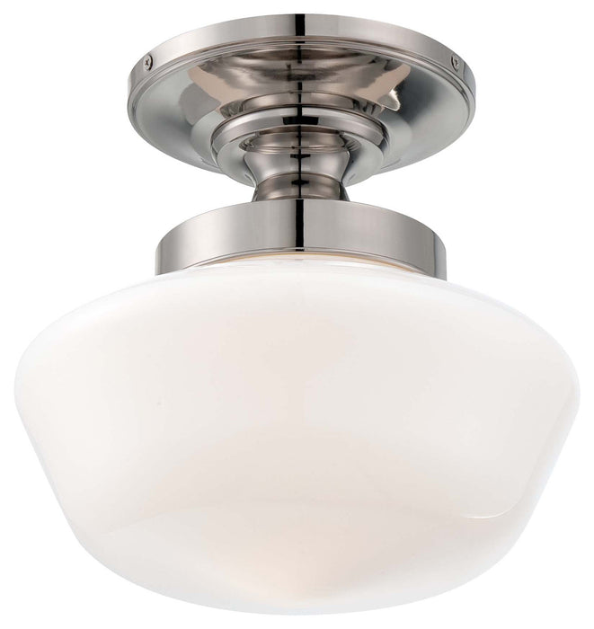 Minka-Lavery 2255-613 One Light Semi Flush Mount, Polished Nickel