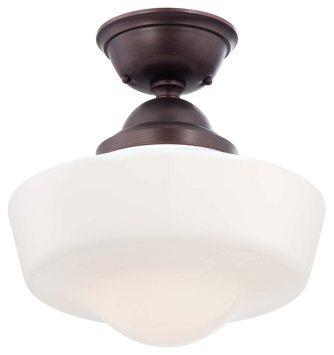 Minka-Lavery 2257-576 One Light Semi Flush Mount, Brushed Bronze