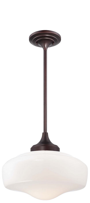 Minka-Lavery 2258-576 One Light Pendant, Brushed Bronze