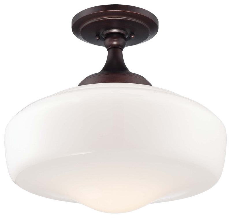 Minka-Lavery 2259-576 One Light Semi Flush Mount, Brushed Bronze