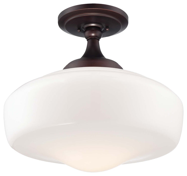 Minka-Lavery 2259-576 One Light Semi Flush Mount, Brushed Bronze