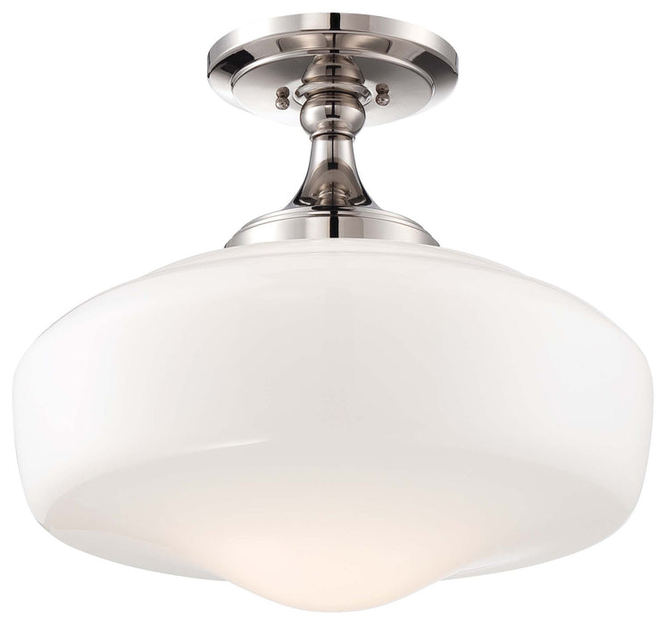 Minka-Lavery 2259-613 One Light Semi Flush Mount, Polished Nickel