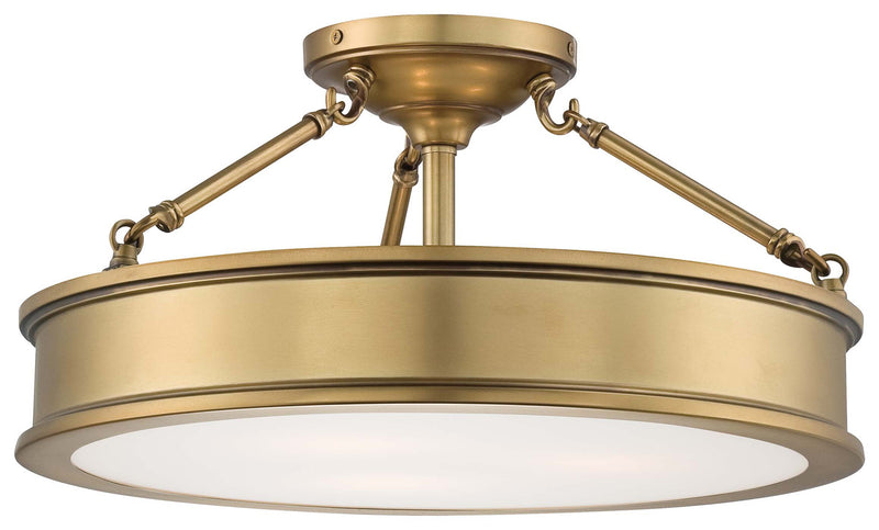 Minka-Lavery 4177-249 Three Light Semi Flush Mount, Liberty Gold