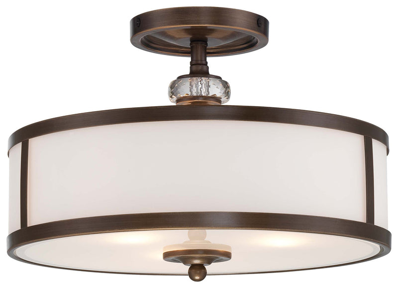 Minka-Lavery 4942-570 Three Light Semi Flush Mount, Dark Noble Bronze