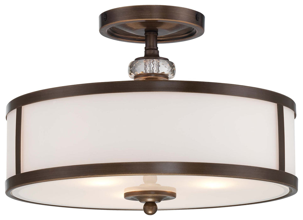 Minka-Lavery 4942-570 Three Light Semi Flush Mount, Dark Noble Bronze