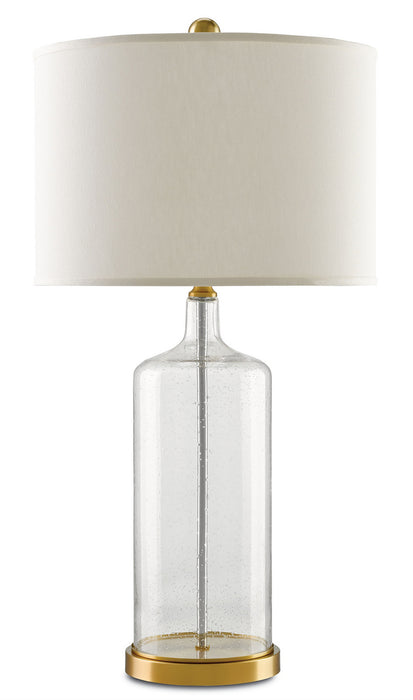 Currey and Company 6510 One Light Table Lamp, Clear Seeded Glass/Brass