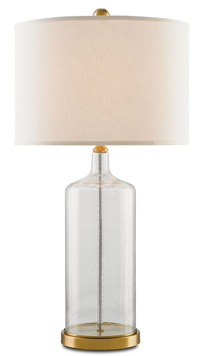 Currey and Company 6510 One Light Table Lamp, Clear Seeded Glass/Brass