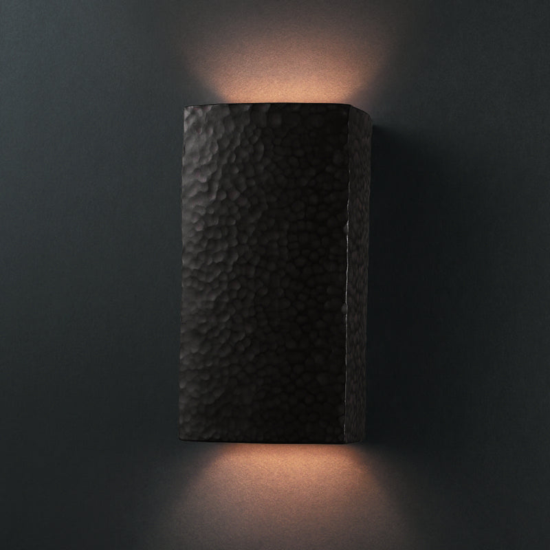 Justice Designs CER-0915W-HMIR Lantern, Hammered Iron